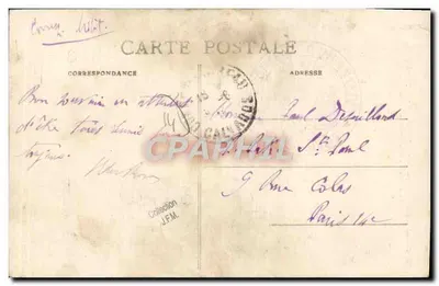 Cendé-sur-Noireau — Estatua del Contralmirante Dumont d'Urville — G. Geffroy, editor-librería — Reverso