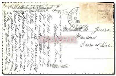 Bilhete postal moderno Courseulles sur Mer A Praia com maré alta — Verso