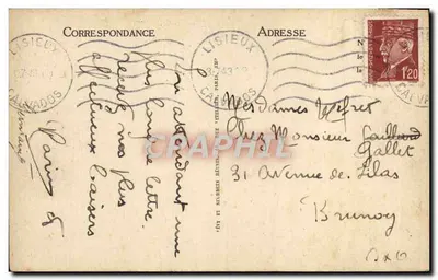Lisieux — Velhas Casas na Rue aux Fevres — LL — Verso