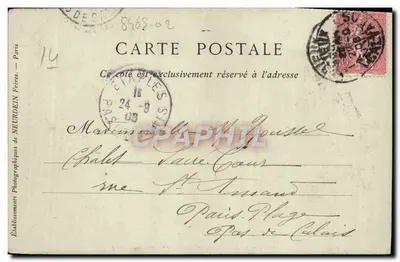 Lisieux — Stare domy na ulicy Grande-Rue — Książnica-Papierownia Albert GRENETE, 40, ul. Pont-Mortain — Rewers