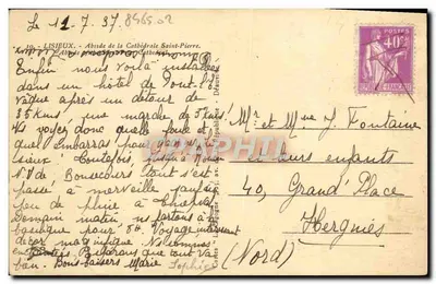 Lisieux — Abside della Cattedrale di San Pietro — Carte 'Lagrange' — Verso