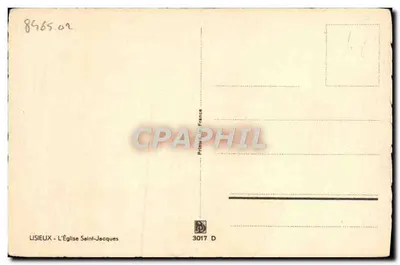 Lisieux — La Chiesa di San Giacomo — editore Barloay, numero di serie 3017 D — Verso