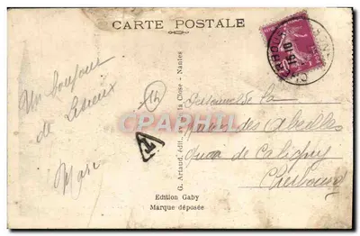 Antieke ansichtkaart Piazza Thiers van Lisieux — Achterkant