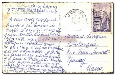Bazylika Świętej Teresy w Lisieux — Wydawnictwo Galigny, nr 8665 — Rewers