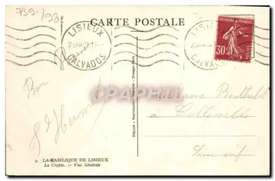 La Basílica de Lisieux — La Cripta — Vista General — Deposito - Reproducción Prohibida - Drauger-Paris — Reverso