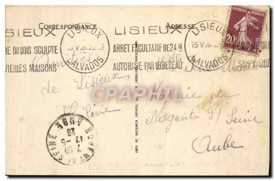 Lisieux — Vieille Maison Normande — Rue d'Orbec — LL — Verso