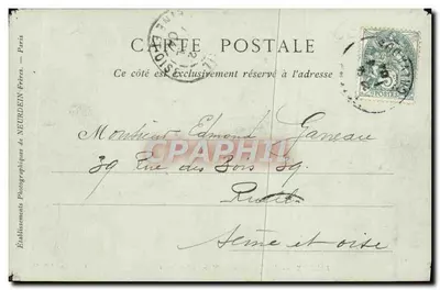 Stara pocztówka Lisieux Stare domy Place Victor Hugo — Rewers