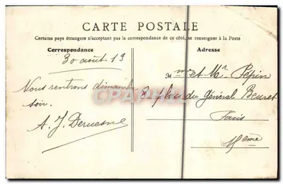 Cartolina d'epoca Luc sur mer Descente du Grand Orient et digue de l'Est — Verso