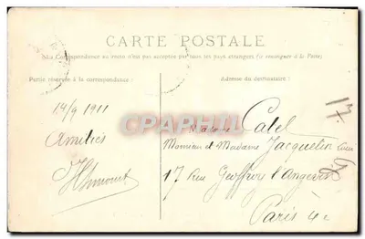 Stara pocztówka Luc Sur mer la rounte de langrune Boucherie — Rewers