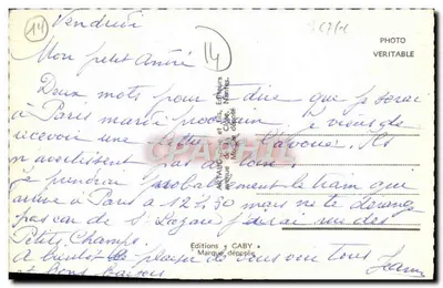 Langrune-sur-Mer — widok panoramiczny z plażą, kościołem i kąpielą — Wydawnictwo Gaby — Rewers