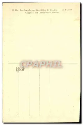 Kaplica Karмелitów w Lisieux — Front — nr 39 bis — Rewers