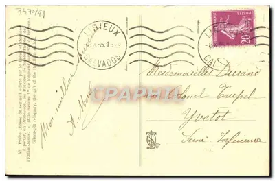 Skrzynka Dziecka Chrystusa — Calvados — wydawca nieznany, nr serii 42 — Rewers