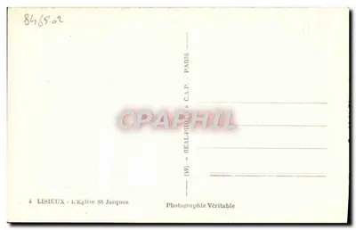 Lisieux — Katedra św. Jakuba — Photographie Véritable — C.A.P. Paryż — Rewers