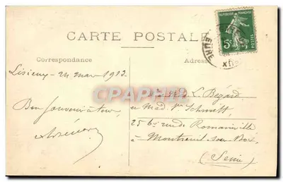 Lisieux — A Rue aux Fèvres, Manoir de la Salamandre do século XV — O. Blanche Éditeur — Verso