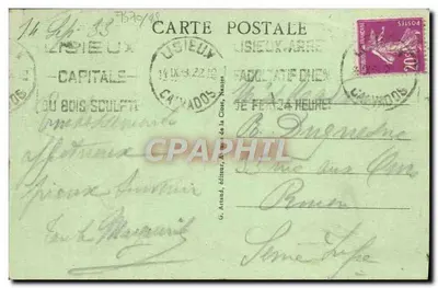 Lisieux - Vista da Praça Thiers — G. Arraud, editor, Nantes, n°2 — Verso