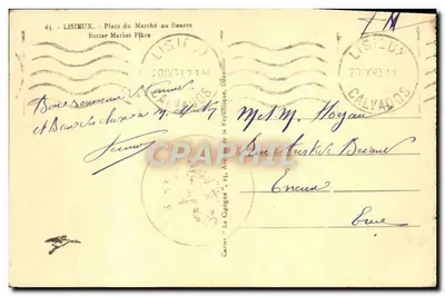 Lisieux — Place du Marché au Beurre — Karta pocztowa nr 65 — Rewers