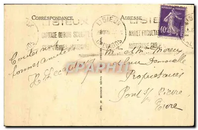 Lisieux — A Rua da Paz — Edição Maurice Duvey, Lisieux — Verso
