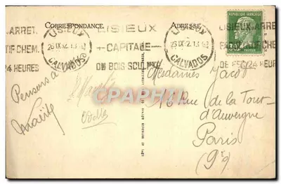 Lisieux — Rue de la Paix — Wydawnictwo Maurice Duvey, Lisieux — Rewers