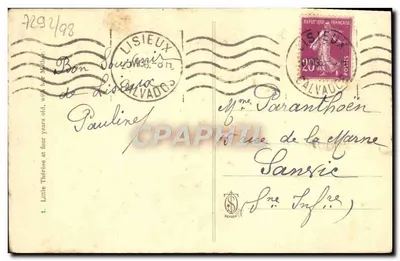 Mała Thérèse w wieku 4 lat i jej matka — fotografia — wydawca C. (podpis widoczny) — Rewers