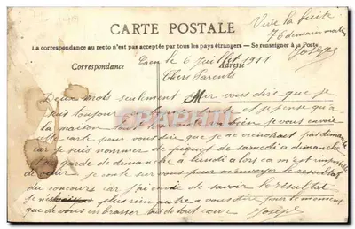CAEN - Museu dos Antiquários - Facha XVe século — Coleção L.B. — Verso