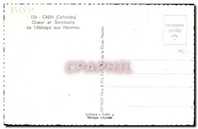 Choir and Sanctuary of the Abbey of Saint-Étienne — Caen (Calvados) — Editions Gaby & Fils, Nantes — Back
