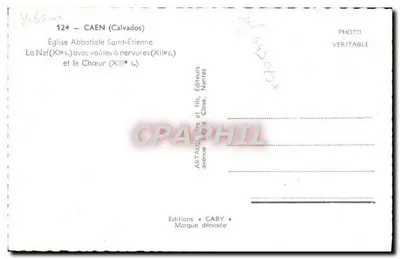 Kościół Abbatialny św. Etienne — Caen (Calvados) — Wydawca GABY, n°124 — Rewers