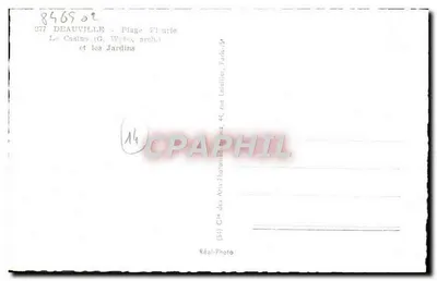 Deauville — Kasyno (G. Wybo, arch.) i ogrody — C° des Arts Flaurie, Paryż — Rewers