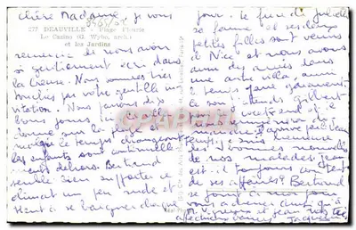 El Casino (G. Wybo, arq.) y los Jardines — Deauville — editor C. de l'Art Photographique — Reverso