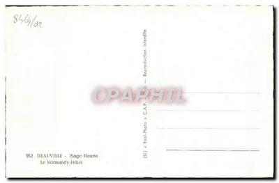 O Hotel Normandy — Deauville — C.A.P. Paris — Verso