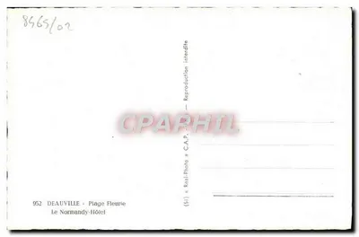 Deauville - Praia Florida — O Hotel Normandy — editor Real-Photo, n° 952 — Verso