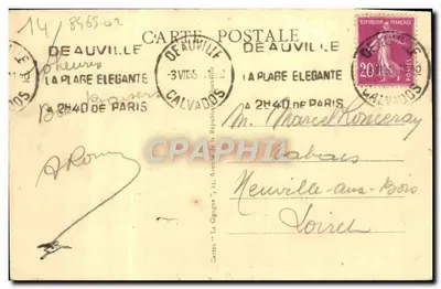 Deauville, a Praia Florida — Os Banhos — editor Calvados, n°20 — Verso