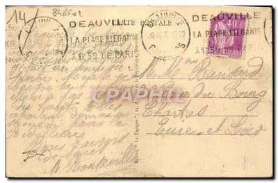 Deauville - A Praia, Florida, As Planchas — The Flowered Beach, The Planks Walks — Edição La Cigogne — Verso