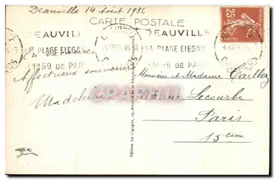 Deauville, a Praia das Flores — O Porto dos Yachts — Edição Paris — Verso