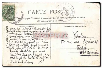 Trouville - O barco com maré alta — Editado para o Chocolat-Louït, n°26 — Verso