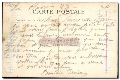 Trouville — A Partida do Navio de Le Havre — Editor Flavre, n° 96 — Verso