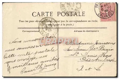 TROUVILLE - A chegada de um torpedeiro — editor L.V. & Cie, n°18 — Verso