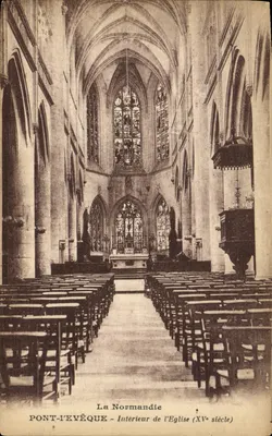 Pont-l'Évêque — Interior da igreja (século XV) — Edição Artística « Modern' Papeterie »