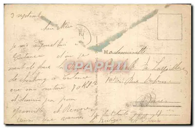 Monument erguido em memória dos Filhos de PORT-en-BESSIN mortos pela França — A.D. 3 — editor A. Dubourg — Verso