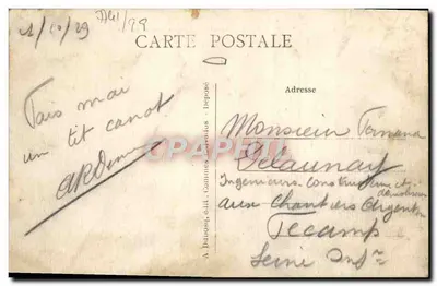 PORT-en-BESSIN — Barcas en los diques — A+D 166 — Reverso