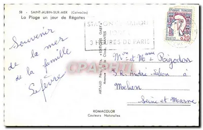 Saint-Aubin-sur-Mer — Plaża w dzień regat — Wydawnictwo Gaby — Rewers