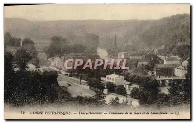 L'Orne Pittoresque — Thury-Harcourt — Panorama da Estação e de Saint-Benin — LL
