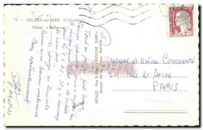 Hotel Bellevue — Villers-sur-Mer (Calvados) — Ediciones Gaby — Reverso