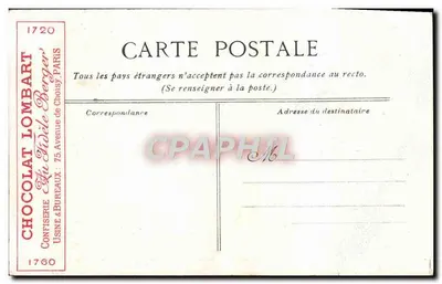 Villers-sur-Mer — vista de playa con tribuna — Chocolat Lombart — Reverso