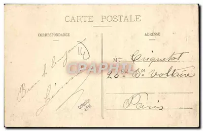 Vire — Portal z zegarem — wydawca L. Laforgue, nr 397 — Rewers