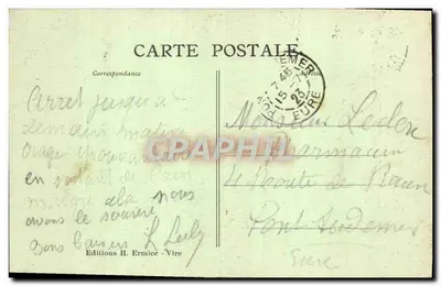 Vire - Ruínas do Velho Castelo (construído no século X) — Henri ERMICE — Edições II. Ermice - Vire — Verso