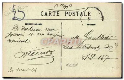 O Homem de Falaise — Lenda da Lanterna — C. Journe, editor-fotógrafo, Falaise - Depósito — Verso