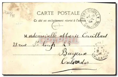 Paisagem da Vale da Vère, perto de Pont-d'Ouilly (Calvados) — Ch. Jehenne, edição em Pont-d'Ouilly — Verso