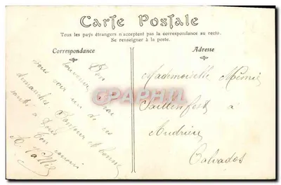 Falaise — Le Château, vue d'ensemble, côté sud — éditeur impr. sur la carte, n° 43 — Verso