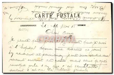 FALAISE — El Hospital Civil y las Promenades — G. Jeanne, editor-fotógrafo Falaïse — Reverso