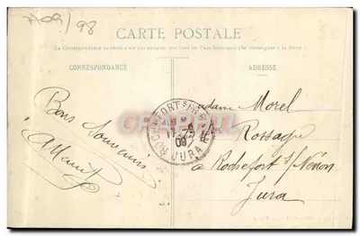 De Lanterne van de Gars van Falaise — straatscene met trommel — Gauluite Jeanne, uitgever-fotograaf, Falaise — Diaposé — Achterkant